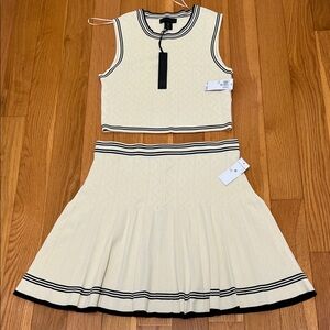 House of Harlow 1960 Cream and Black Knit Set